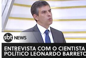 Na imagem, Leonardo Barreto da entrevista na SBT news